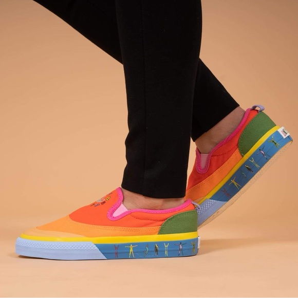 Adidas Nizza Love Unites Rainbow Slip On Shoes - Picture 10 of 12